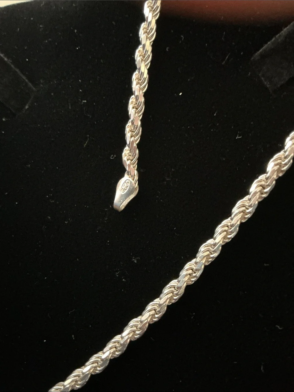 Sterling Silver Rope Chain Necklace - Silver